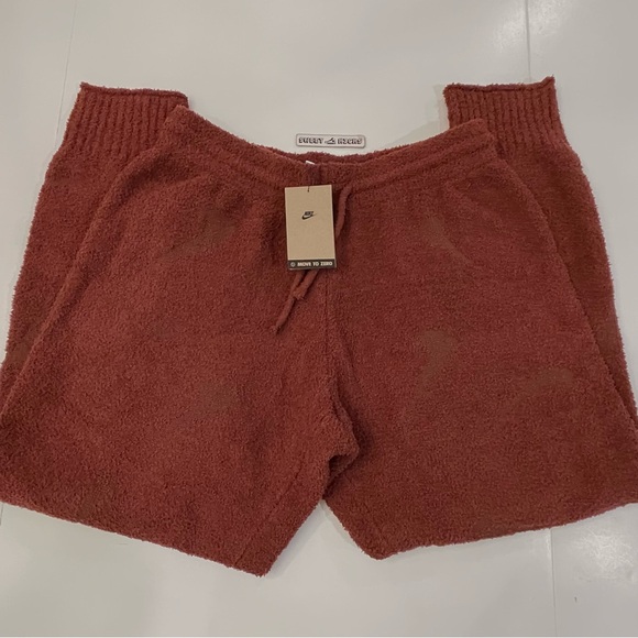 Nike Phoenix Cozy Knit Boucle Pants Brown Oversized Joggers women - Picture 2 of 10